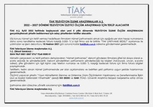 2022–2027 DÖNEMİ HİZMET ALIMI